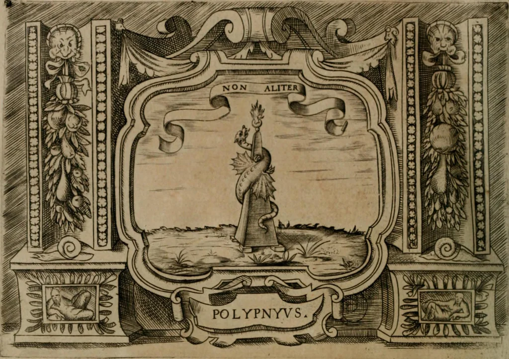 An illustration from Ragionamento di Luca Contile sopra la proprietà delle imprese con le particolari de gli academici Affidati et con le interpretationi et croniche .., 1574, leaf 211
