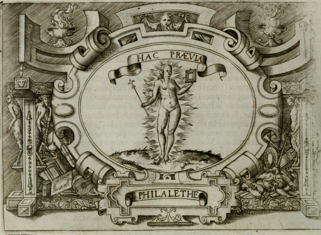 An illustration from Ragionamento di Luca Contile sopra la proprietà delle imprese con le particolari de gli academici Affidati et con le interpretationi et croniche .., 1574, leaf 259