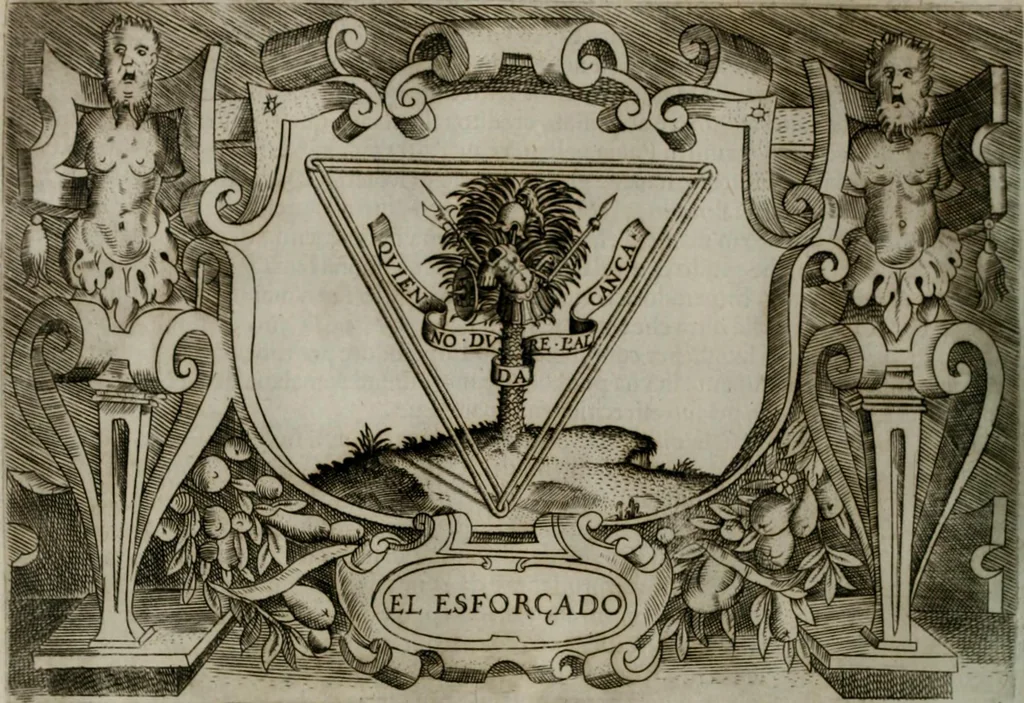 An illustration from Ragionamento di Luca Contile sopra la proprietà delle imprese con le particolari de gli academici Affidati et con le interpretationi et croniche .., 1574, leaf 265