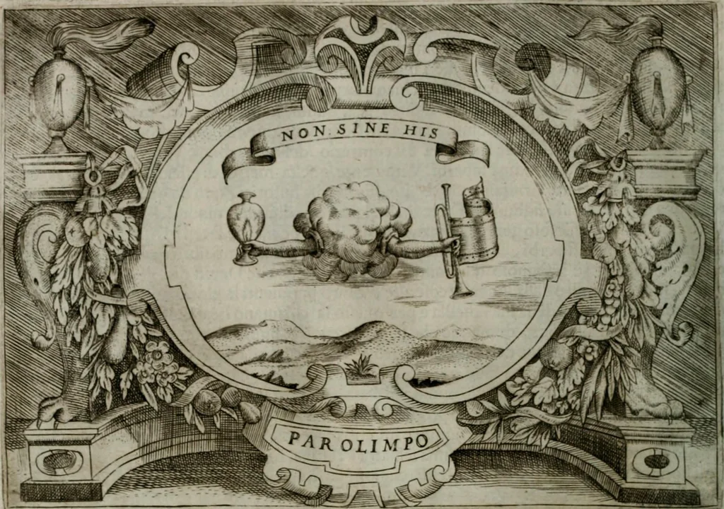 An illustration from Ragionamento di Luca Contile sopra la proprietà delle imprese con le particolari de gli academici Affidati et con le interpretationi et croniche .., 1574, leaf 279