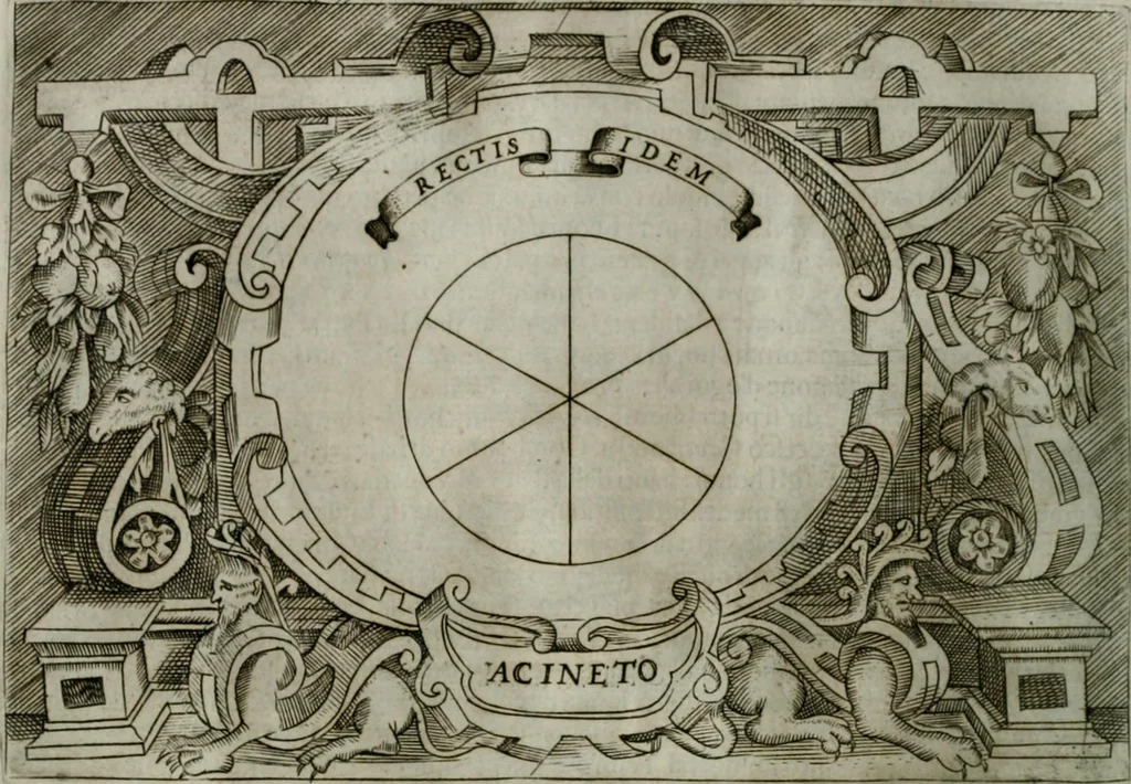 An illustration from Ragionamento di Luca Contile sopra la proprietà delle imprese con le particolari de gli academici Affidati et con le interpretationi et croniche .., 1574, leaf 285