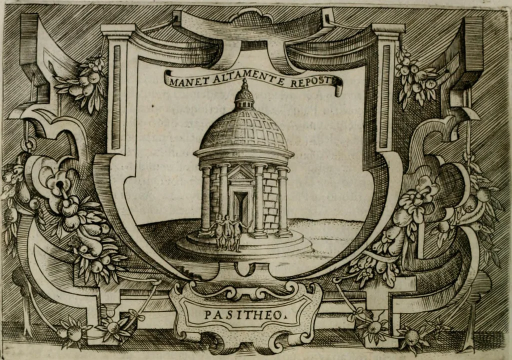 An illustration from Ragionamento di Luca Contile sopra la proprietà delle imprese con le particolari de gli academici Affidati et con le interpretationi et croniche .., 1574, leaf 289
