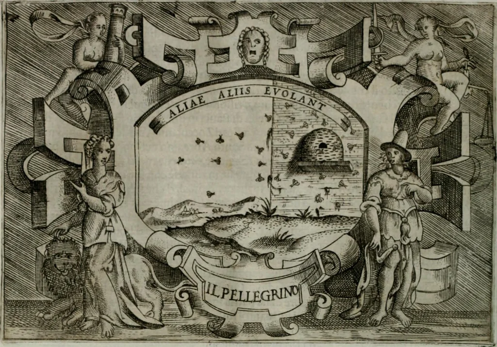An illustration from Ragionamento di Luca Contile sopra la proprietà delle imprese con le particolari de gli academici Affidati et con le interpretationi et croniche .., 1574, leaf 309