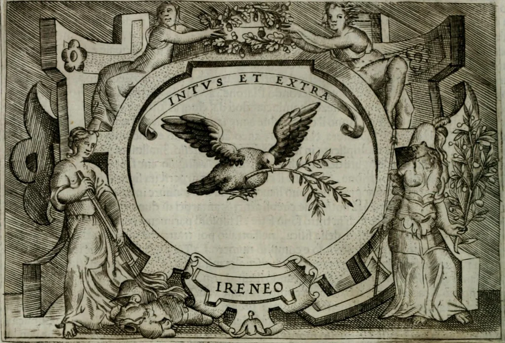 An illustration from Ragionamento di Luca Contile sopra la proprietà delle imprese con le particolari de gli academici Affidati et con le interpretationi et croniche .., 1574, leaf 313