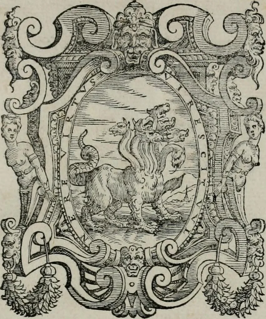 An illustration from Ragionamento di Luca Contile sopra la proprietà delle imprese con le particolari de gli academici Affidati et con le interpretationi et croniche .., 1574, leaf 340