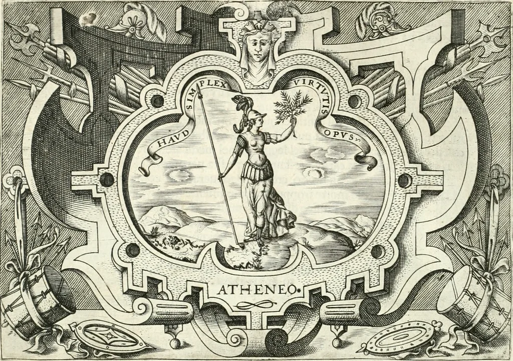 An illustration from Ragionamento di Lvca Contile sopra la proprietà delle imprese : con le particolari de gli academici Affidati et con le interpretationi et croniche, 1574, leaf 133