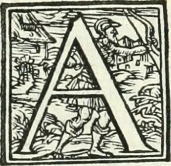 An illustration from Ragionamento di Lvca Contile sopra la proprietà delle imprese : con le particolari de gli academici Affidati et con le interpretationi et croniche, 1574, leaf 135