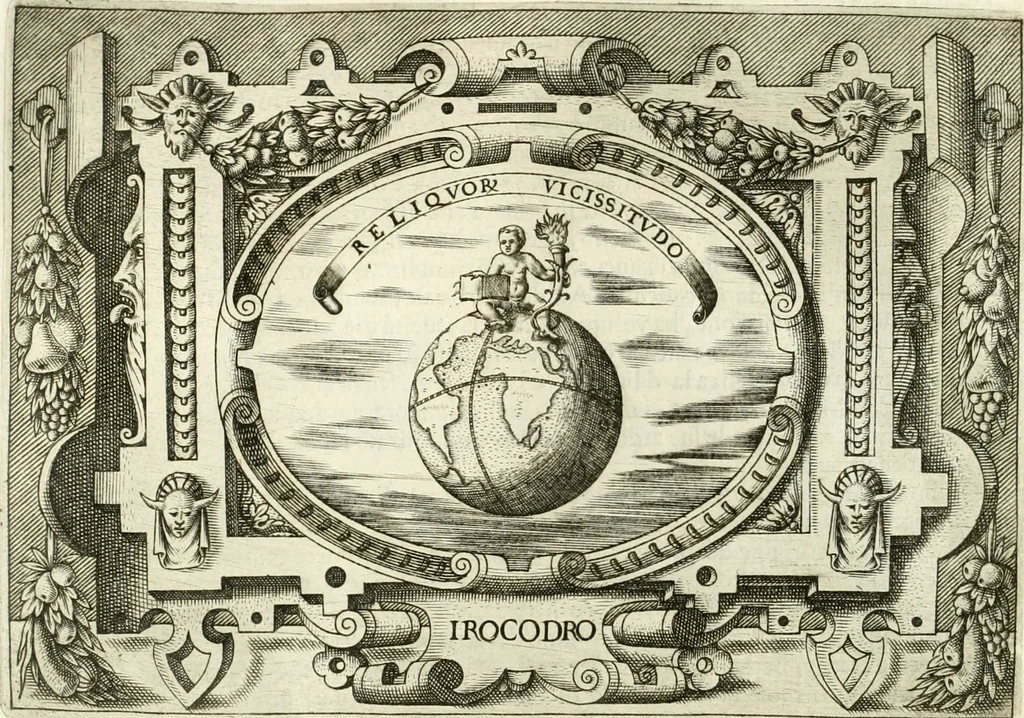 An illustration from Ragionamento di Lvca Contile sopra la proprietà delle imprese : con le particolari de gli academici Affidati et con le interpretationi et croniche, 1574, leaf 161