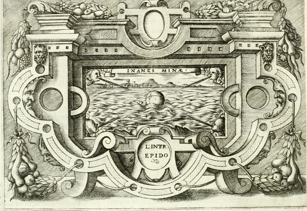 An illustration from Ragionamento di Lvca Contile sopra la proprietà delle imprese : con le particolari de gli academici Affidati et con le interpretationi et croniche, 1574, leaf 191