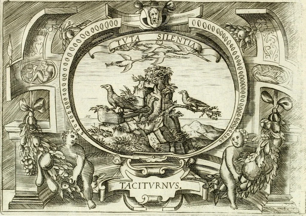 An illustration from Ragionamento di Lvca Contile sopra la proprietà delle imprese : con le particolari de gli academici Affidati et con le interpretationi et croniche, 1574, leaf 233