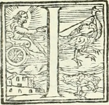An illustration from Ragionamento di Lvca Contile sopra la proprietà delle imprese : con le particolari de gli academici Affidati et con le interpretationi et croniche, 1574, leaf 281