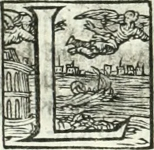 An illustration from Ragionamento di Lvca Contile sopra la proprietà delle imprese : con le particolari de gli academici Affidati et con le interpretationi et croniche, 1574, leaf 295