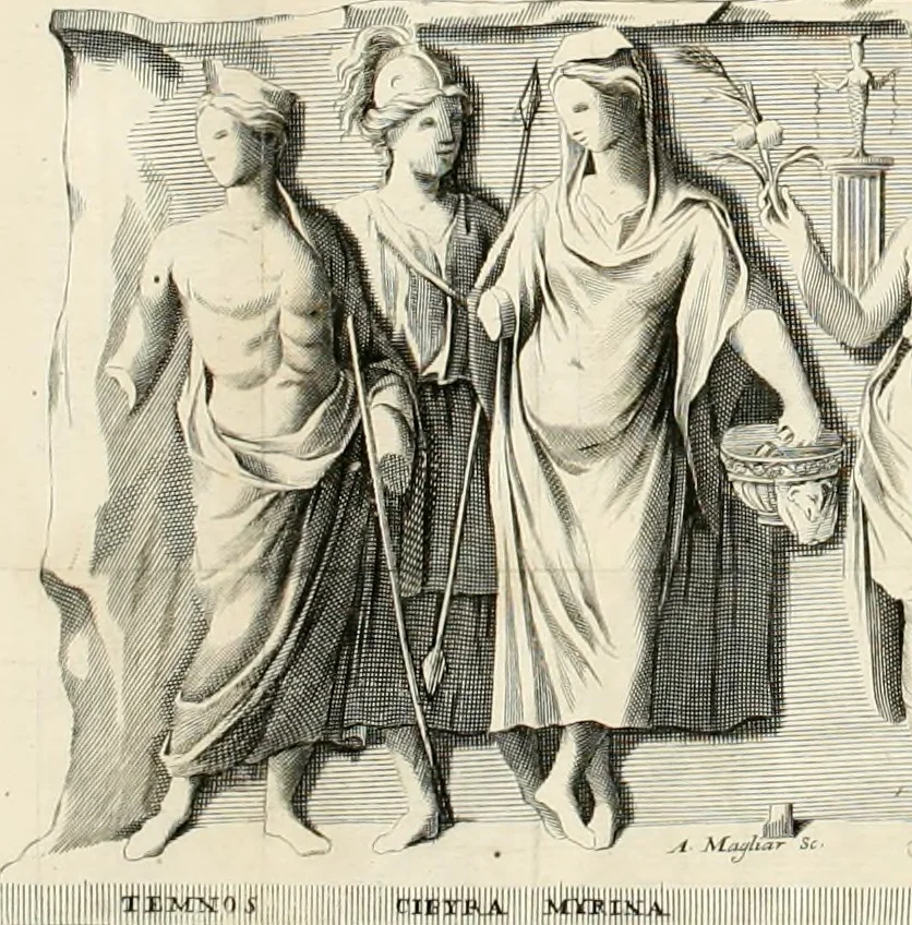 An illustration from Ragionamento intorno ad un'antico marmo discoverto nella città di Pozzuoli, 1698, leaf 5