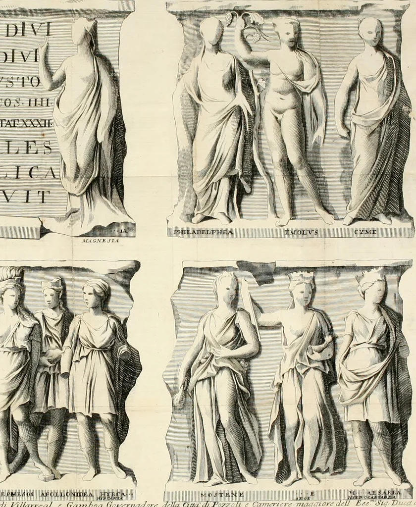 An illustration from Ragionamento intorno ad un'antico marmo discoverto nella città di Pozzuoli, 1698, leaf 5