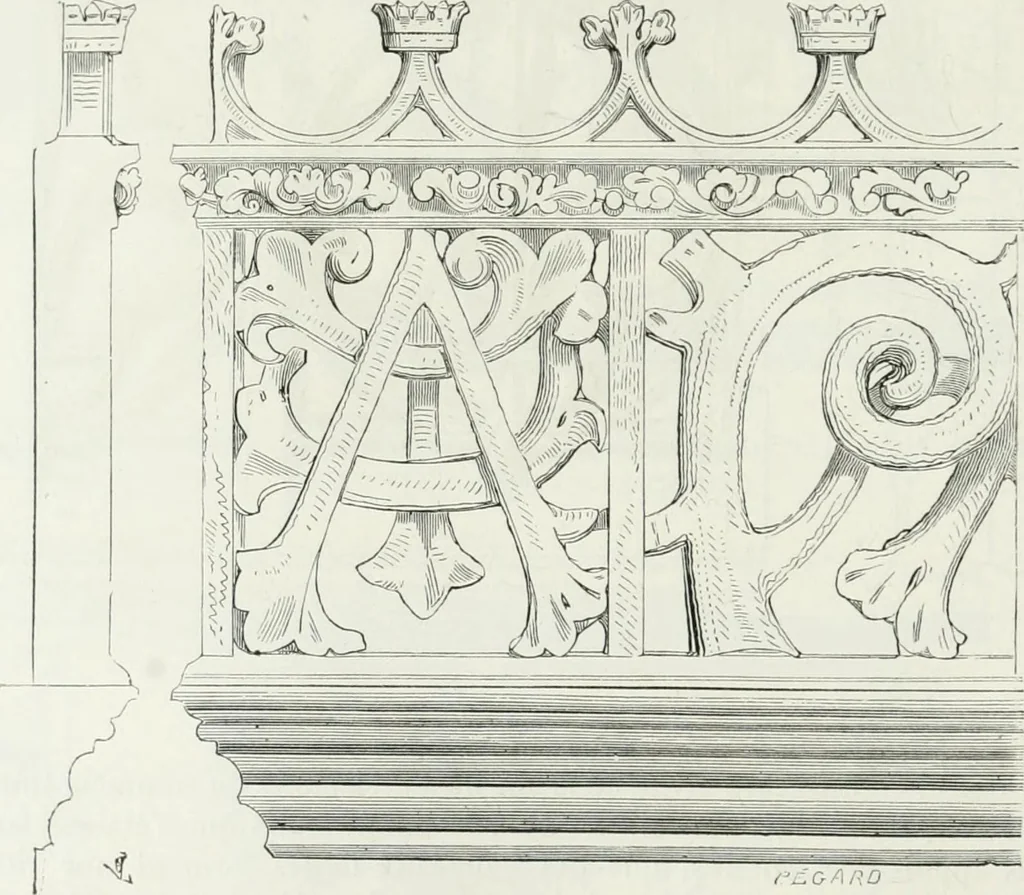 An illustration from Dictionnaire raisonné de l'architecture française du XIe au XVIe siècle, 1875, leaf 105