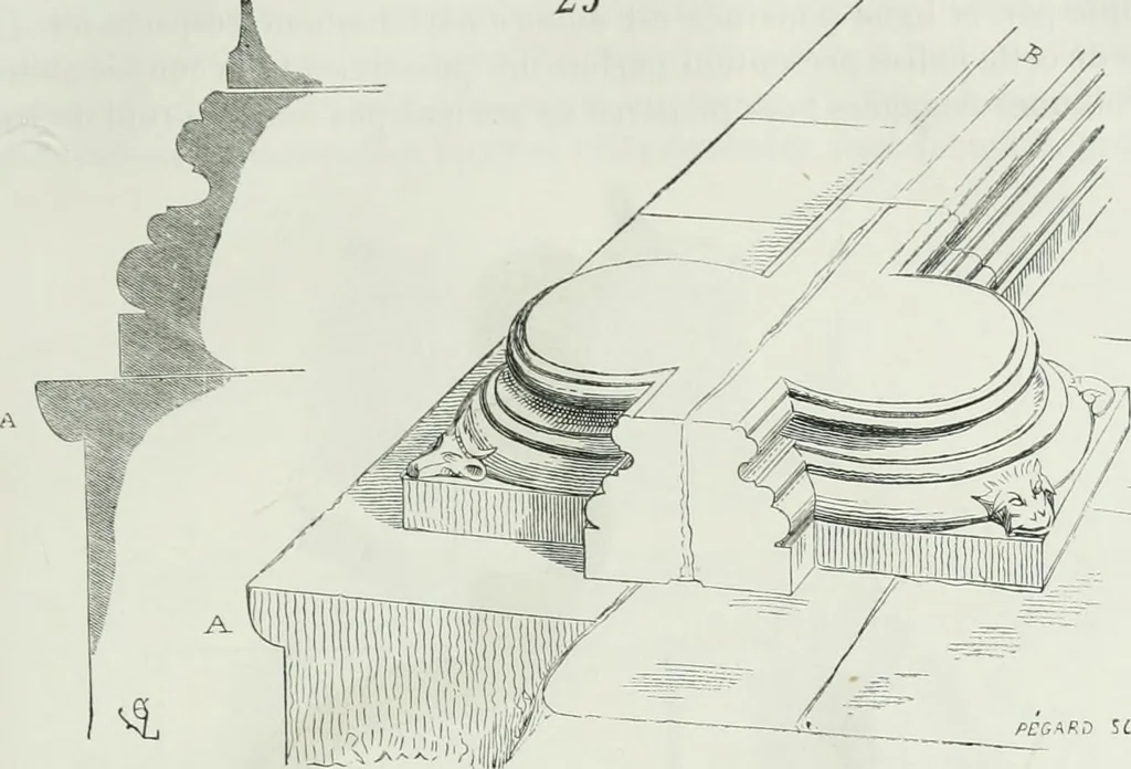 An illustration from Dictionnaire raisonné de l'architecture française du XIe au XVIe siècle, 1875, leaf 150