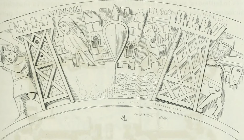 An illustration from Dictionnaire raisonné de l'architecture française du XIe au XVIe siècle, 1875, leaf 180