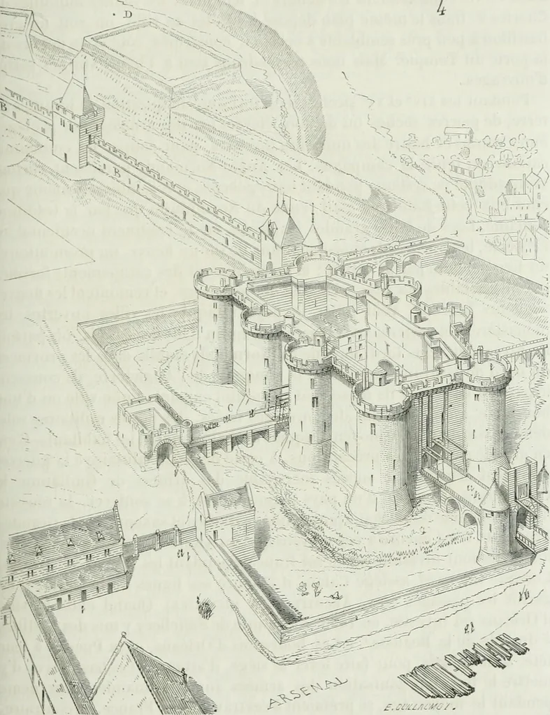 An illustration from Dictionnaire raisonné de l'architecture française du XIe au XVIe siècle, 1875, leaf 182