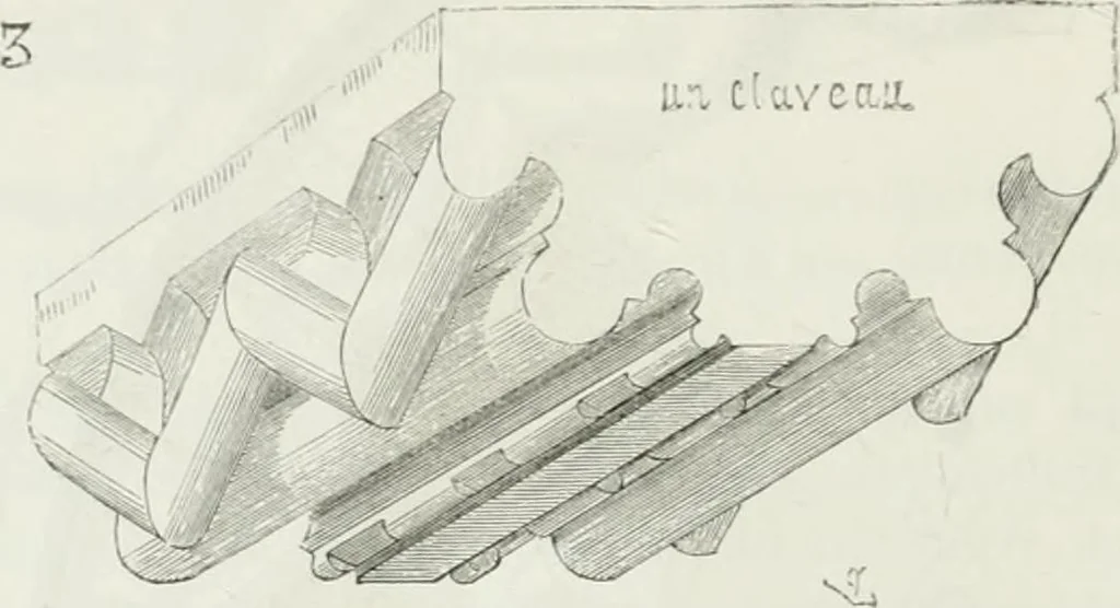 An illustration from Dictionnaire raisonné de l'architecture française du XIe au XVIe siècle, 1875, leaf 195