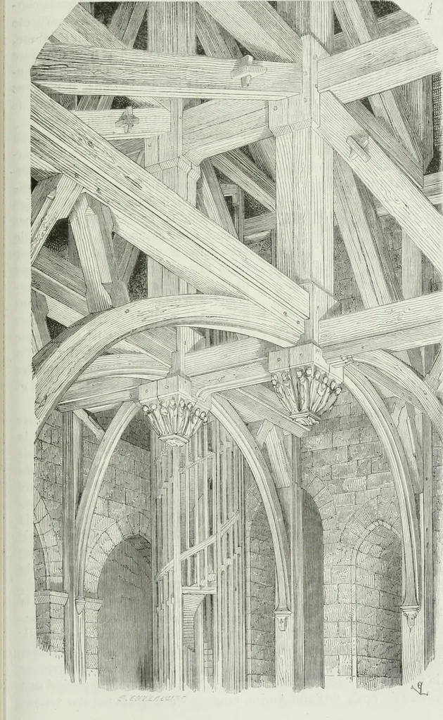 An illustration from Dictionnaire raisonné de l'architecture française du XIe au XVIe siècle, 1875, leaf 196