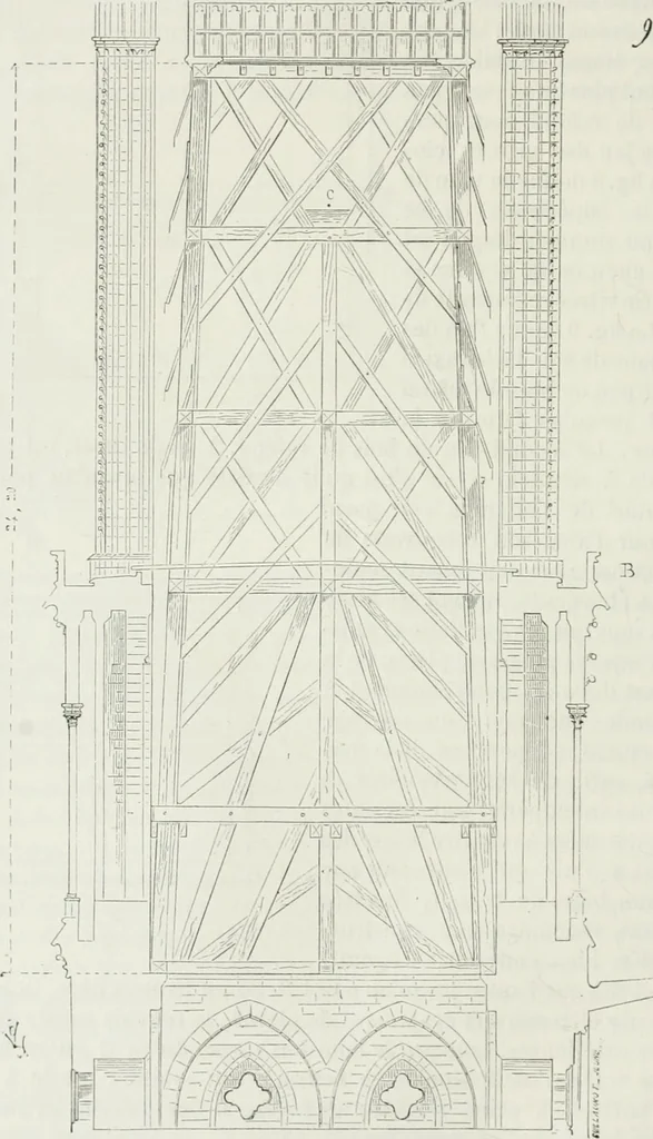 An illustration from Dictionnaire raisonné de l'architecture française du XIe au XVIe siècle, 1875, leaf 201