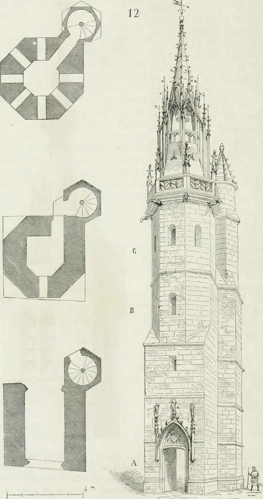 An illustration from Dictionnaire raisonné de l'architecture française du XIe au XVIe siècle, 1875, leaf 205