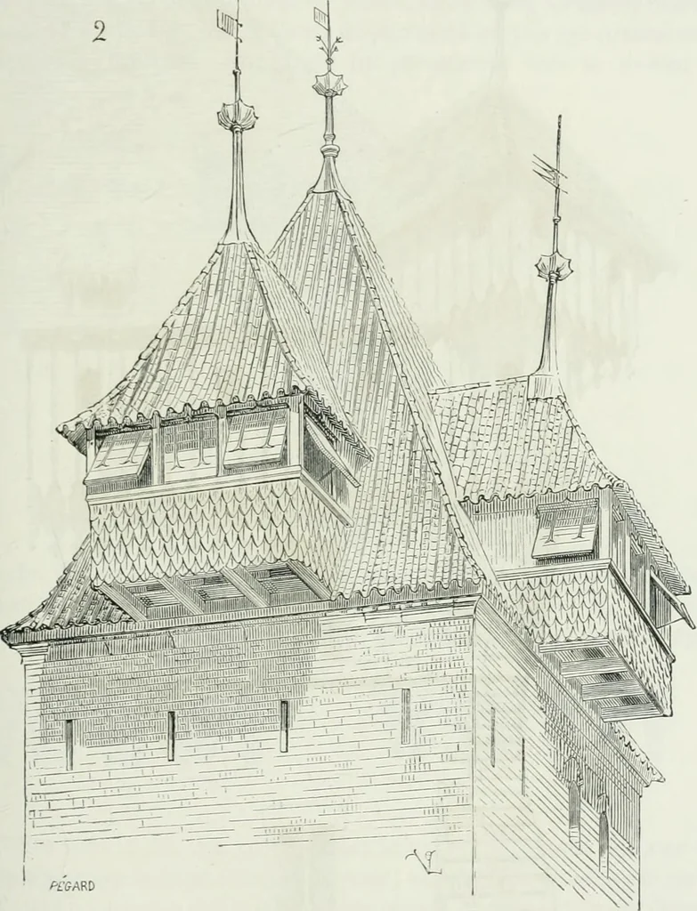 An illustration from Dictionnaire raisonné de l'architecture française du XIe au XVIe siècle, 1875, leaf 256