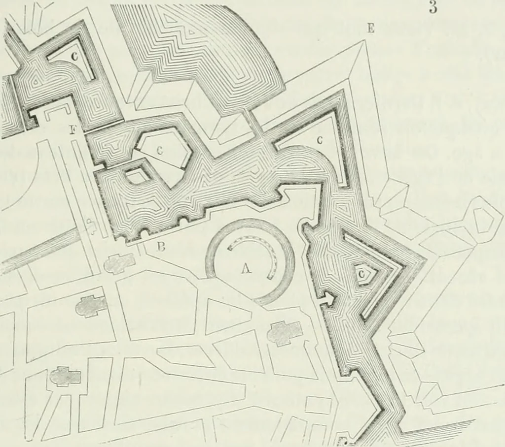 An illustration from Dictionnaire raisonné de l'architecture française du XIe au XVIe siècle, 1875, leaf 404