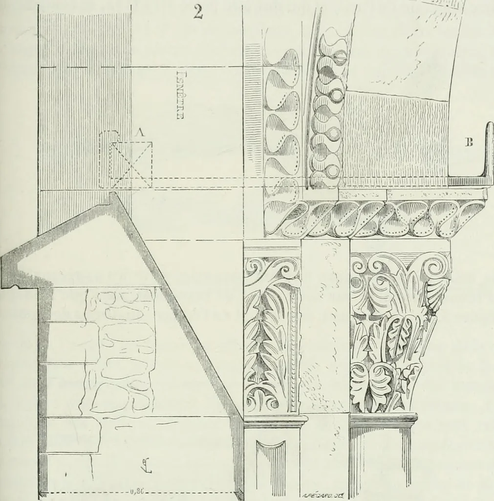 An illustration from Dictionnaire raisonné de l'architecture française du XIe au XVIe siècle, 1875, leaf 408