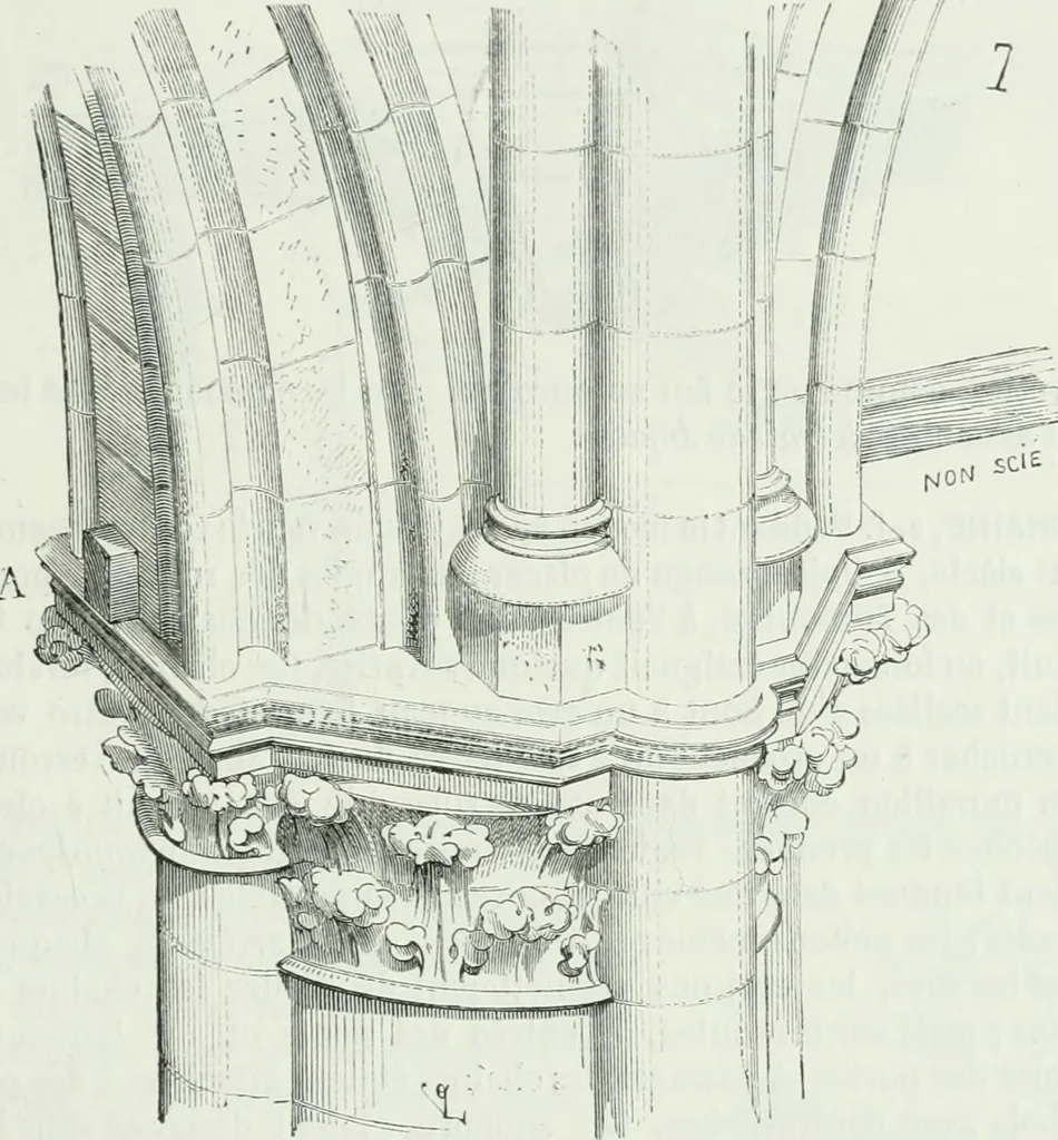 An illustration from Dictionnaire raisonné de l'architecture française du XIe au XVIe siècle, 1875, leaf 412