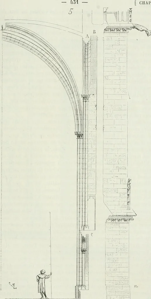 An illustration from Dictionnaire raisonné de l'architecture française du XIe au XVIe siècle, 1875, leaf 440