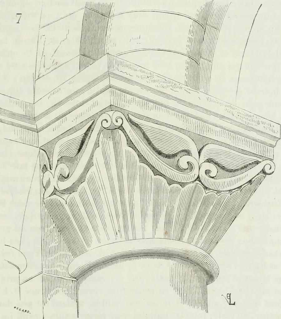 An illustration from Dictionnaire raisonné de l'architecture française du XIe au XVIe siècle, 1875, leaf 496