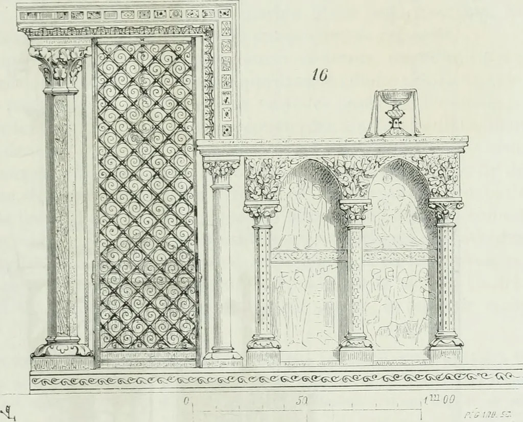 An illustration from Dictionnaire raisonné de l'architecture française du XIe au XVIe siècle, 1875, leaf 54