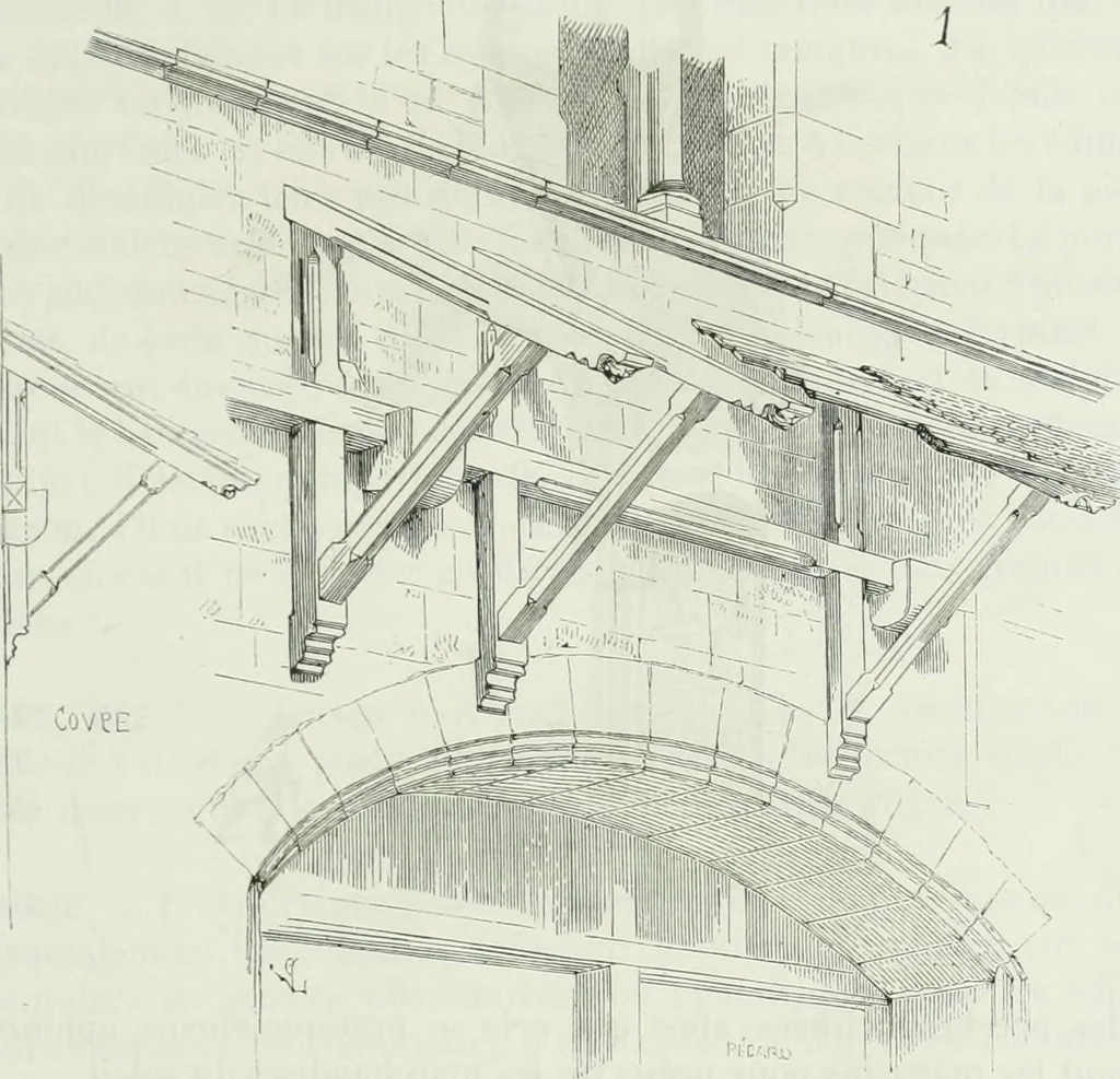 An illustration from Dictionnaire raisonné de l'architecture française du XIe au XVIe siècle, 1875, leaf 66