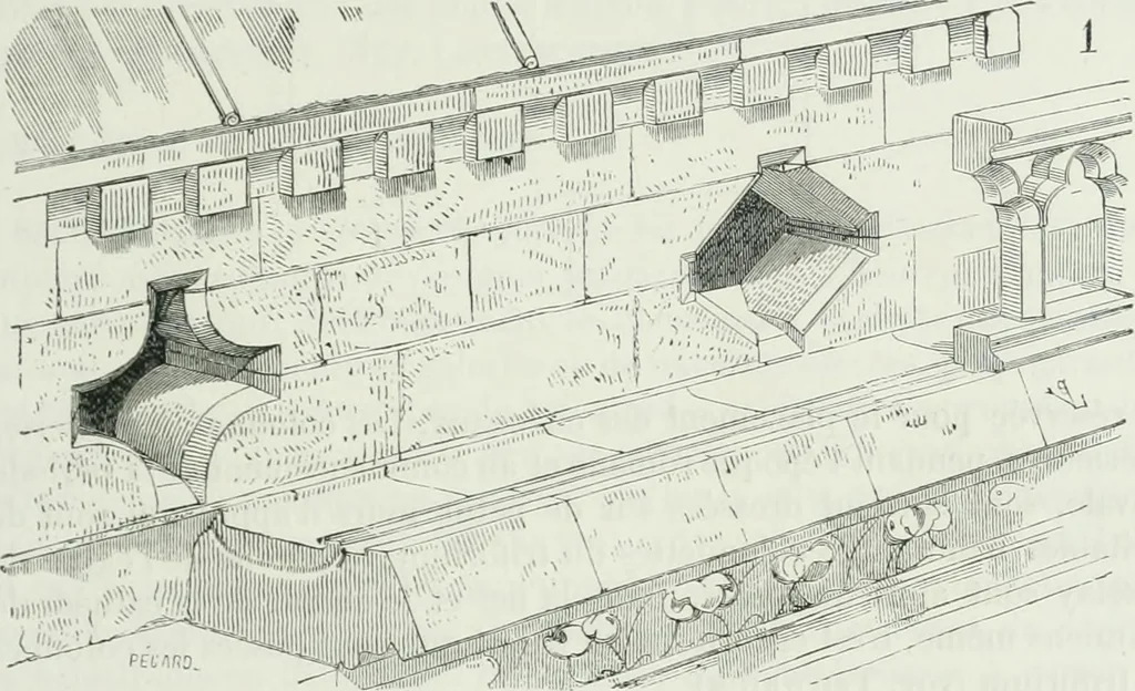 An illustration from Dictionnaire raisonné de l'architecture française du XIe au XVIe siècle, 1875, leaf 74