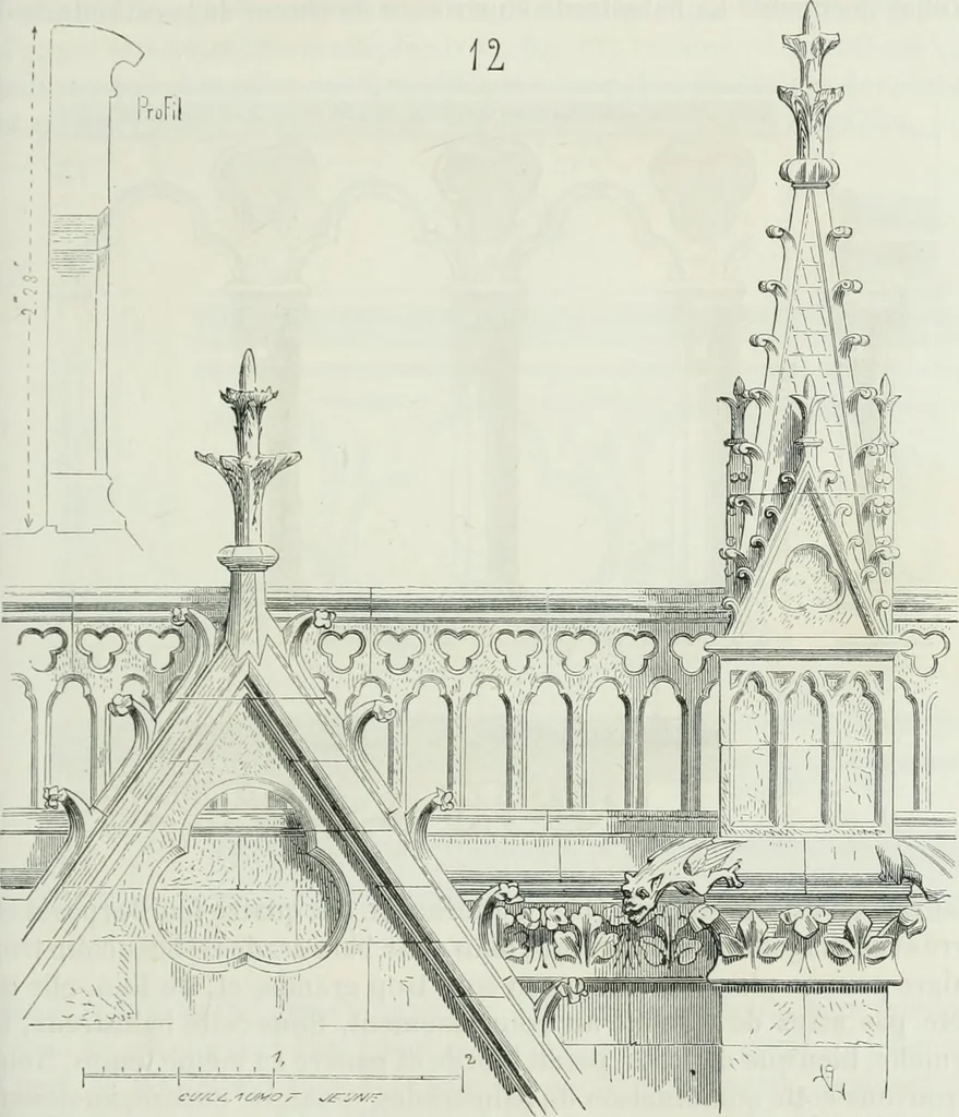 An illustration from Dictionnaire raisonné de l'architecture française du XIe au XVIe siècle, 1875, leaf 88