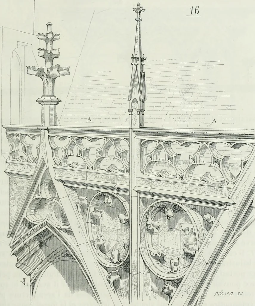 An illustration from Dictionnaire raisonné de l'architecture française du XIe au XVIe siècle, 1875, leaf 92