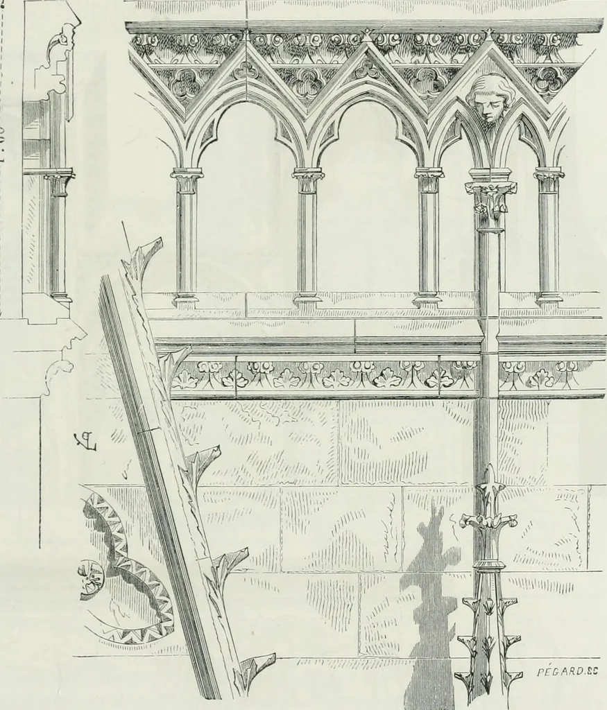 An illustration from Dictionnaire raisonné de l'architecture française du XIe au XVIe siècle, 1875, leaf 94