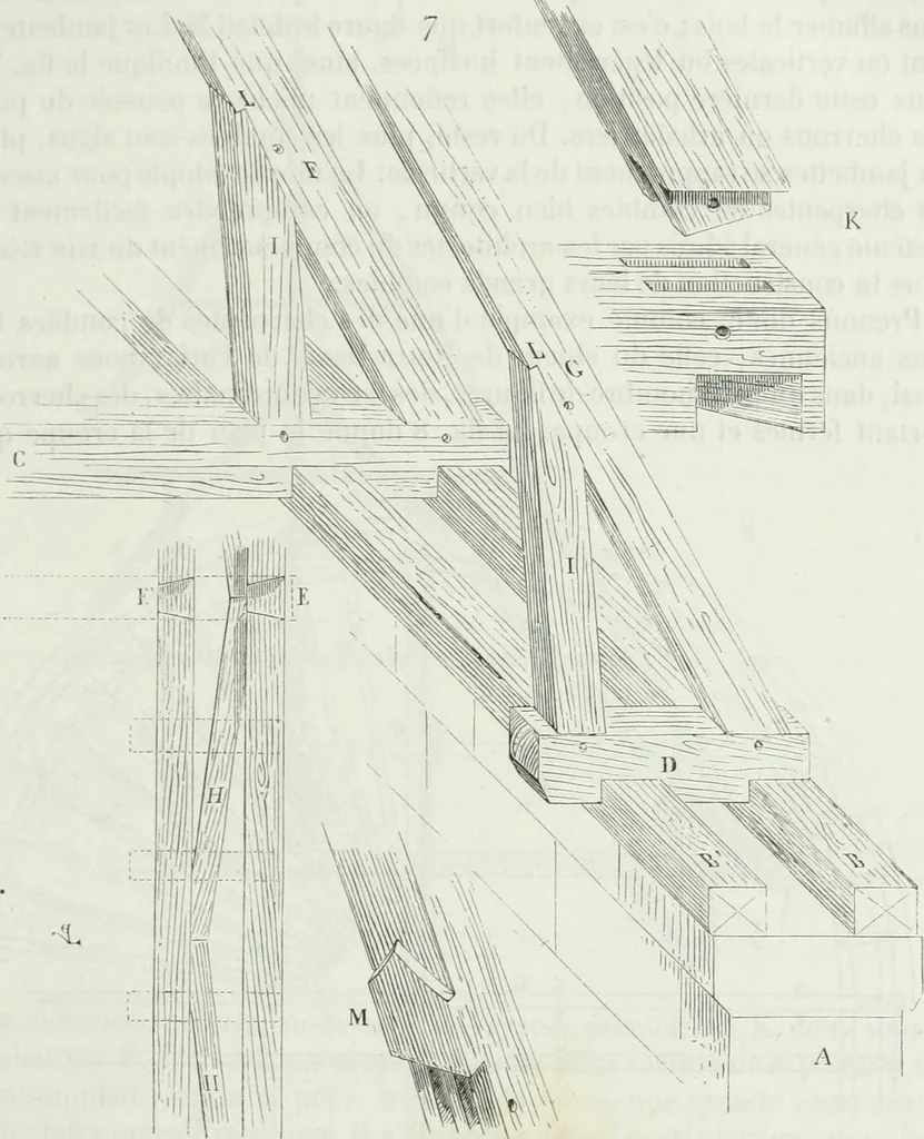 An illustration from Dictionnaire raisonné de l'architecture française du XIe au XVIe siècle, 1875, leaf 20