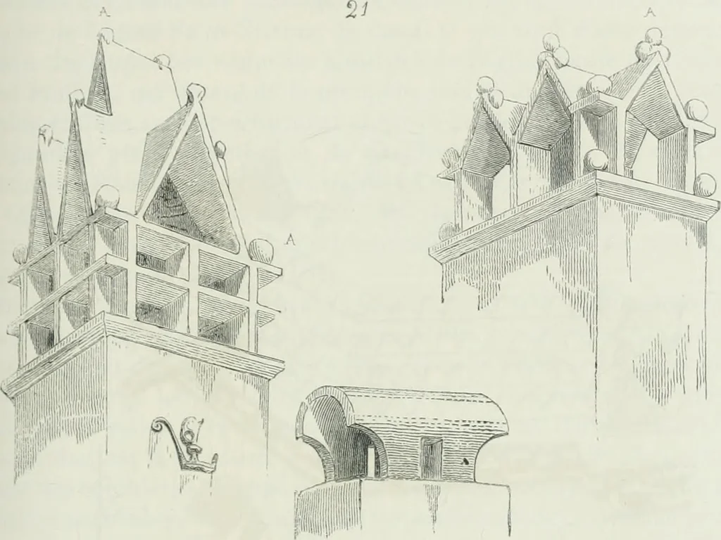 An illustration from Dictionnaire raisonné de l'architecture française du XIe au XVIe siècle, 1875, leaf 226