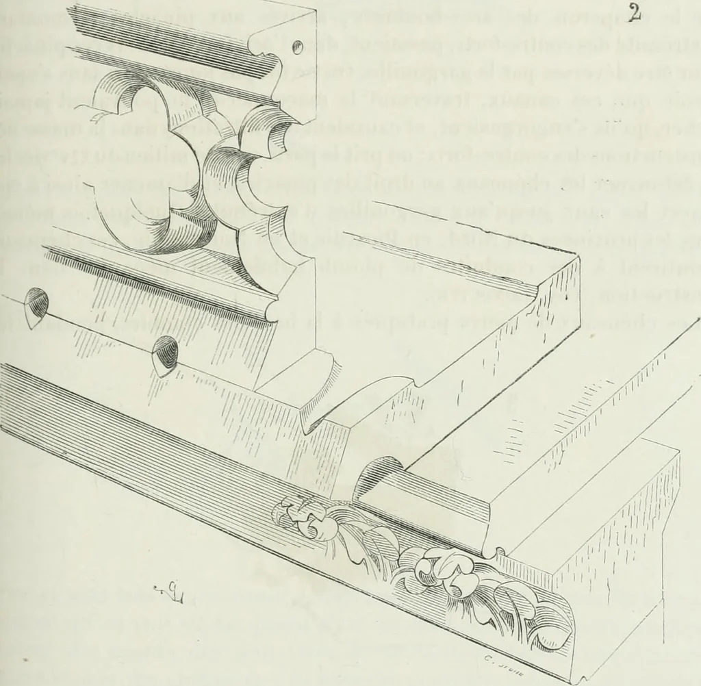 An illustration from Dictionnaire raisonné de l'architecture française du XIe au XVIe siècle, 1875, leaf 230