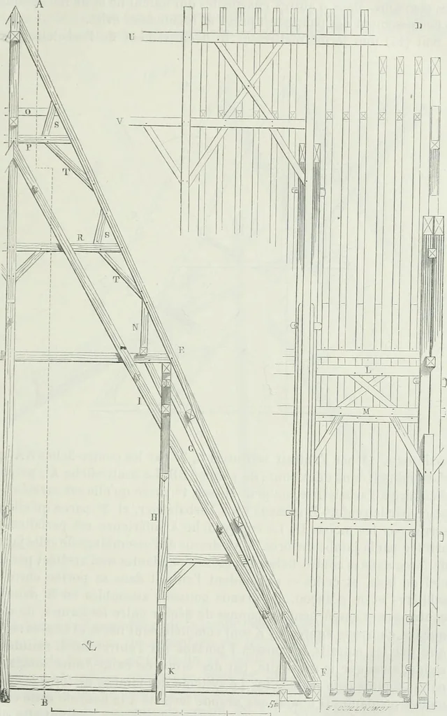 An illustration from Dictionnaire raisonné de l'architecture française du XIe au XVIe siècle, 1875, leaf 28