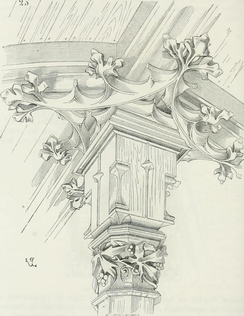 An illustration from Dictionnaire raisonné de l'architecture française du XIe au XVIe siècle, 1875, leaf 287