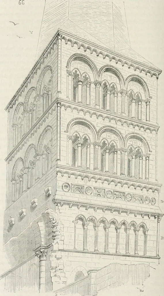 An illustration from Dictionnaire raisonné de l'architecture française du XIe au XVIe siècle, 1875, leaf 385