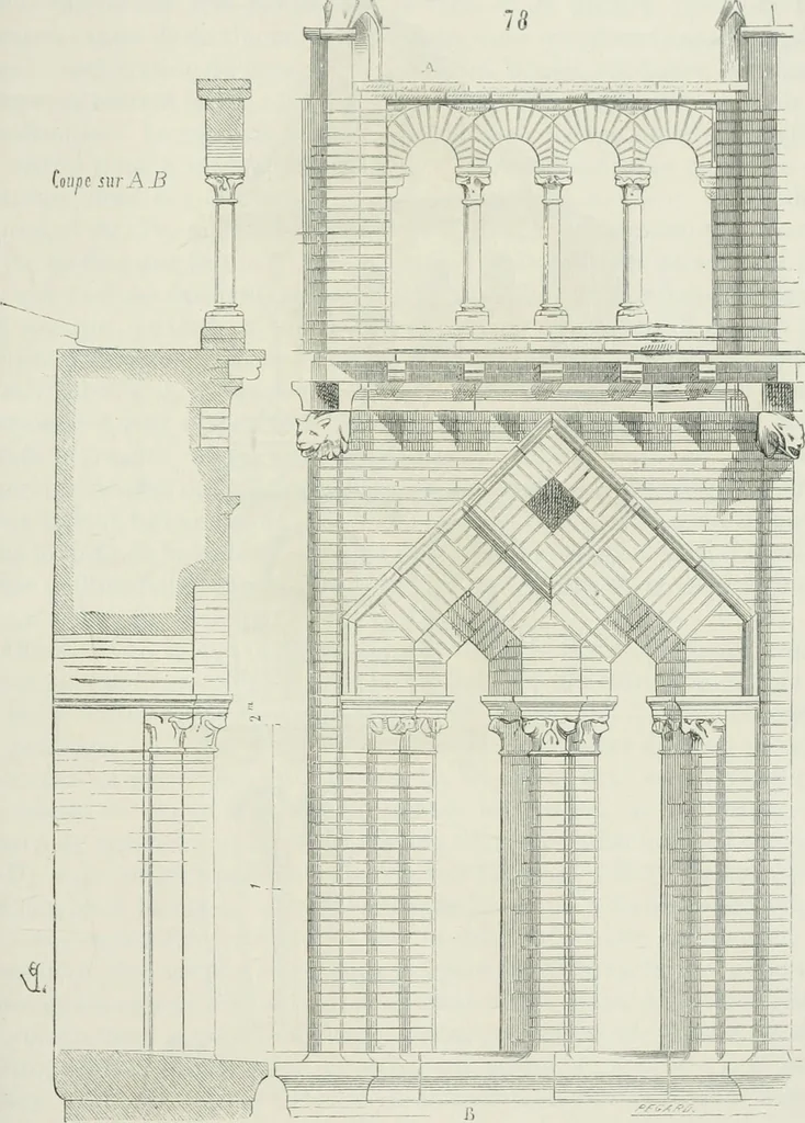 An illustration from Dictionnaire raisonné de l'architecture française du XIe au XVIe siècle, 1875, leaf 406