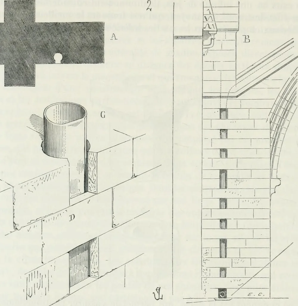 An illustration from Dictionnaire raisonné de l'architecture française du XIe au XVIe siècle, 1875, leaf 513