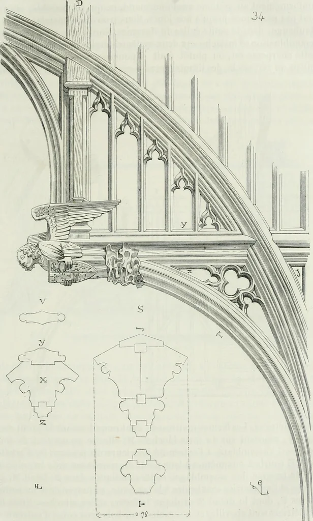 An illustration from Dictionnaire raisonné de l'architecture française du XIe au XVIe siècle, 1875, leaf 54