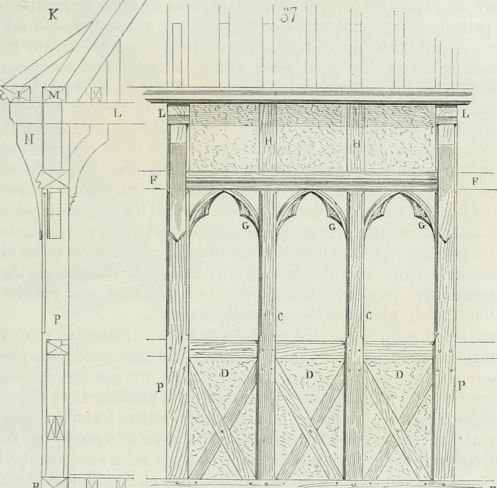 An illustration from Dictionnaire raisonné de l'architecture française du XIe au XVIe siècle, 1875, leaf 62