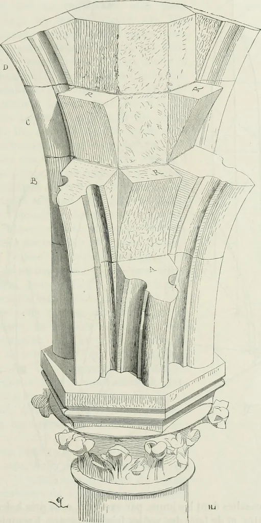 An illustration from Dictionnaire raisonné de l'architecture française du XIe au XVIe siècle, 1875, leaf 104