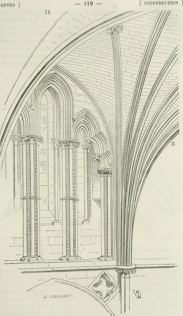 An illustration from Dictionnaire raisonné de l'architecture française du XIe au XVIe siècle, 1875, leaf 128